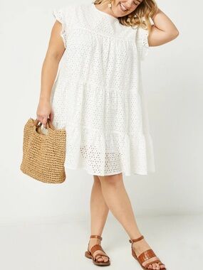 Hayden White Eyelet Shift Dress